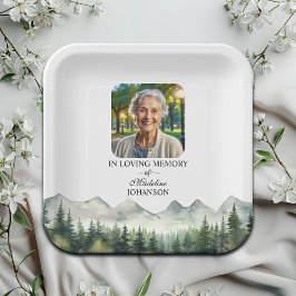 Mountains and Trees Celebration Of Life Funeral Pappteller