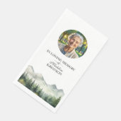 Mountains and Trees Celebration Of Life Funeral Serviette (Ecke)