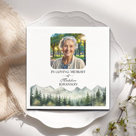 Mountains and Trees Celebration Of Life Funeral Serviette