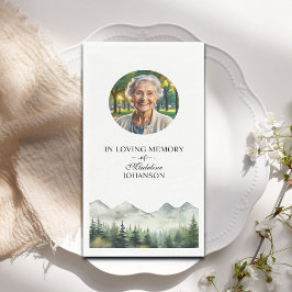 Mountains and Trees Celebration Of Life Funeral Serviette
