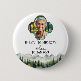 Mountains and Trees Celebration Of Life Keepsake Button