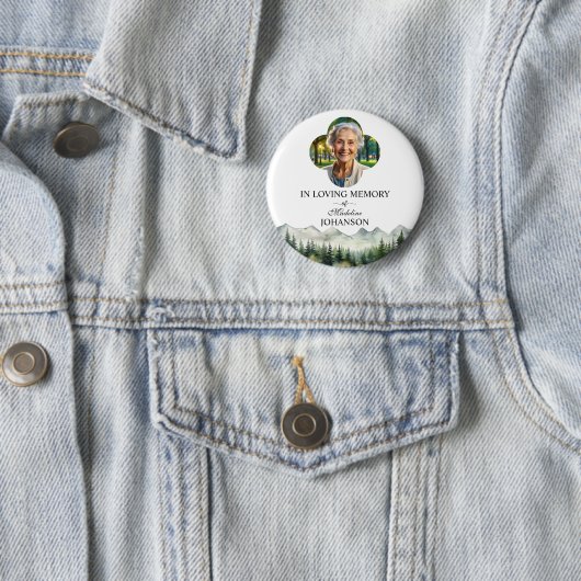 Mountains and Trees Celebration Of Life Keepsake Button (Beispiel)