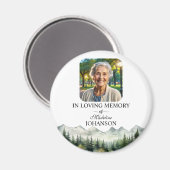 Mountains and Trees Celebration Of Life Keepsake Magnet (Vorderseite/Rückseite)
