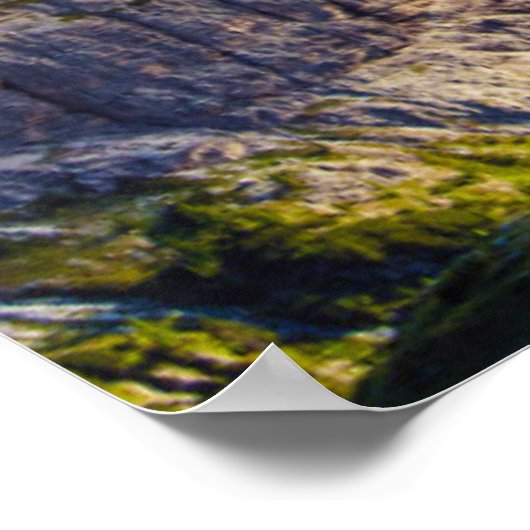 Mountains and Valley at Sunset Poster (Ecke)