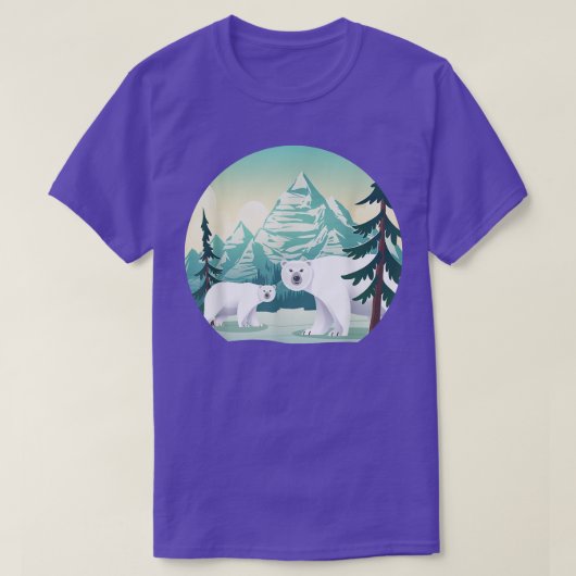 Mountains Arctic Animal Wildlife Nature Polar Bear T-Shirt (Design vorne)