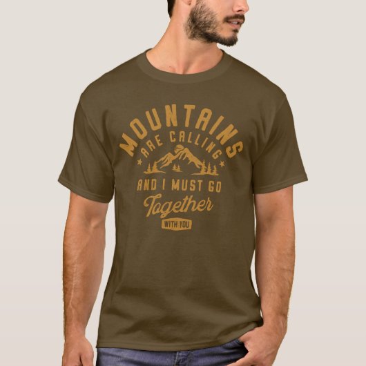 Mountains Are Calling Together Unique Vintage Tee  (Vorderseite)