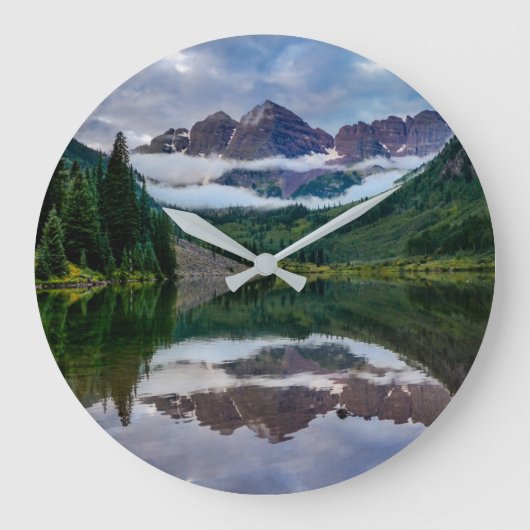 Mountains | Aspen Colorado Große Wanduhr (Vorderseite)