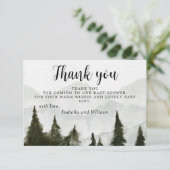 Mountains Baby Dusche Vielen Dank Dankeskarte (Stehend Vorderseite)