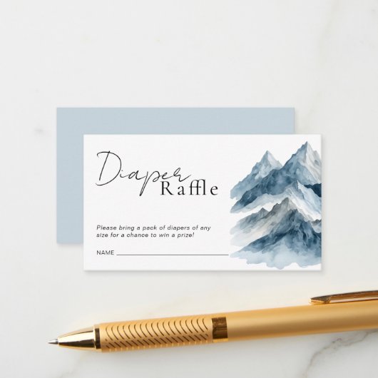 Mountains Baby Shower Diaper Raffle Ticket Begleitkarte (Vorderseite/Rückseite Beispiel)