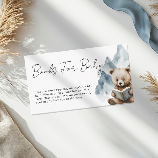 Mountains Bear Safari Baby Shower Books Request Begleitkarte