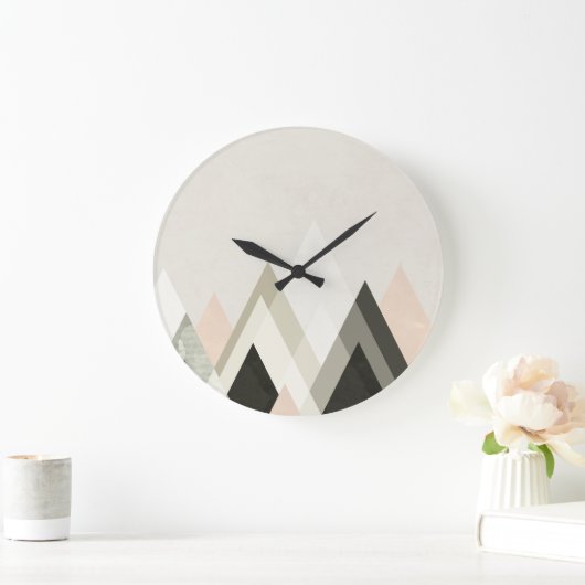 Mountains Beyond Mountains III Große Wanduhr (Zuhause)