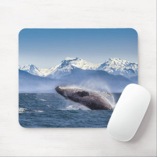 Mountains   Breaching Whale Glacier Bay, Alaska Mousepad