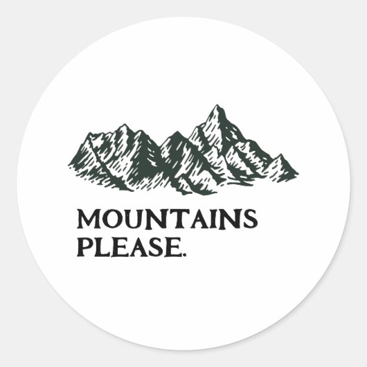 Mountains calling runder aufkleber (Vorderseite)