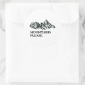 Mountains calling runder aufkleber (Tasche)