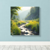 Mountains Creek Felsen Leinwanddruck (Insitu (Holzboden))