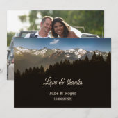 Mountains Custom Foto Hochzeit Danke Karte (Vorne/Hinten)