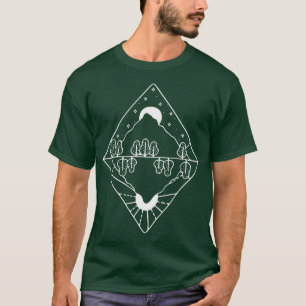 Mountains Day Night Sun Moon Adventure Hiking Natu T-Shirt