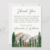 Mountains Deer Baby Dusche Vielen Dank Dankeskarte (Vorderseite)