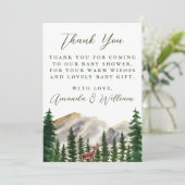 Mountains Deer Baby Dusche Vielen Dank Dankeskarte (Stehend Vorderseite)