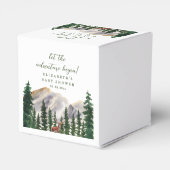 Mountains Deer Baby Shower Geschenkschachtel (Rückseite)