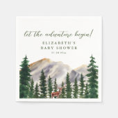 Mountains Deer Forest Baby Shower Serviette (Vorderseite)