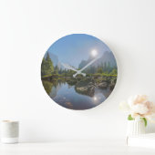 Mountains | El Capitan Yosemite Park, California Große Wanduhr (Zuhause)