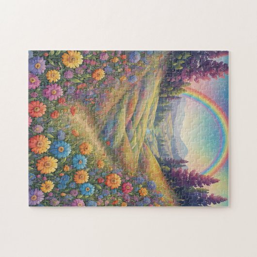 Mountains Flowers Rainbow Puzzle (Horizontal)