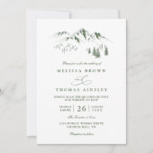 Mountains Forest Trees Pine Rustic QR Code Wedding Einladung (Vorderseite)
