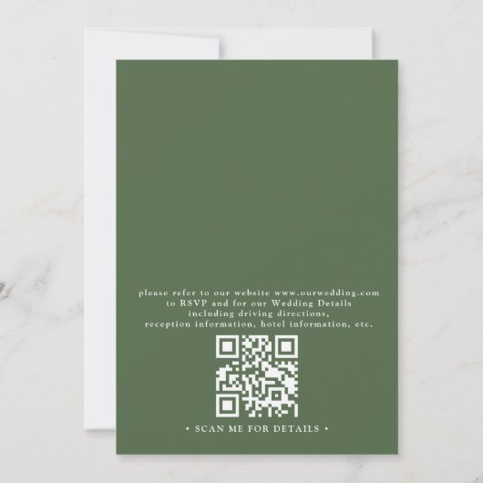 Mountains Forest Trees Pine Rustic QR Code Wedding Einladung (Rückseite)