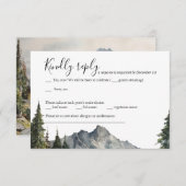Mountains Forest Wedding RSVP Card Einladung (Vorne/Hinten)