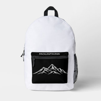 Mountains Graphic Backpack - Outdoor Hiking Print Bedruckter Rucksack