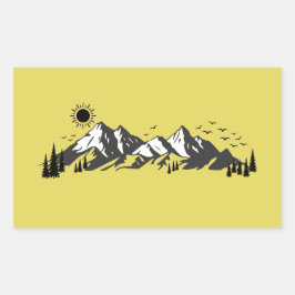 Mountains graphic  rechteckiger aufkleber