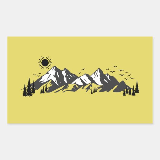 Mountains graphic  rechteckiger aufkleber (Vorderseite)