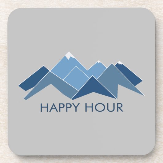 Mountains Happy Hour Getränkeuntersetzer (Vorderseite)