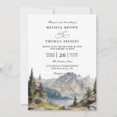 Mountains lake Rustic Elegant QR Code Wedding Einladung (Vorderseite)