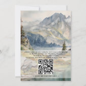 Mountains lake Rustic Elegant QR Code Wedding Einladung (Rückseite)