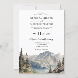 Mountains lake Wedding invitation Einladung