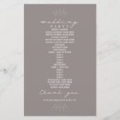 Mountains Line Art Amethyst Wedding Programm (Rückseite)