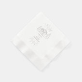 Mountains Line Art Amethyst Wedding Serviette (Ecke)