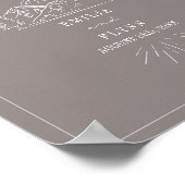 Mountains Line Art Amethyst Wedding Willkommen Poster (Ecke)