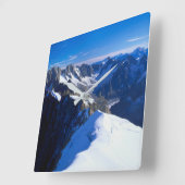 Mountains | Mont Blanc, European Alps Quadratische Wanduhr (Winkel)