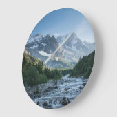 Mountains | Mont Blanc Massif, Italy Große Wanduhr (Winkel)