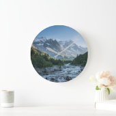 Mountains | Mont Blanc Massif, Italy Große Wanduhr (Zuhause)