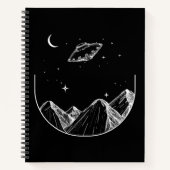 Mountains Night Sky UFO Notizblock (Vorderseite)