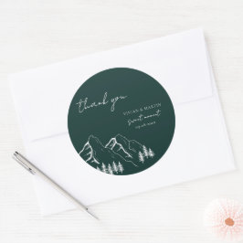Mountains Pine Tree Emerald Green Vielen Dank Runder Aufkleber