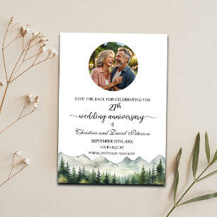 Mountains Pines 27th Wedding Anniversary Foto Save The Date