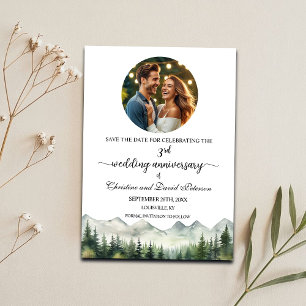 Mountains Pines 3. Hochzeitstag Foto Save The Date