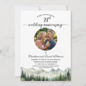 Mountains Pines 73rd Wedding Anniversary Photo Einladung (Vorderseite)