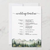 Mountains Pines Wedding Bag Letter & Timeline Card Einladung (Rückseite)