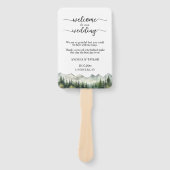 Mountains Pines Wedding Program Ceremony Fächer (Vorderseite)